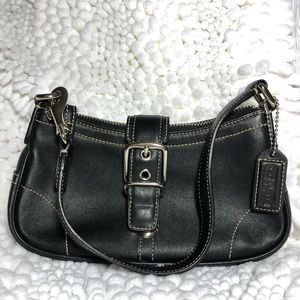 Coach Hampton 7542 Black Leather Purse EUC